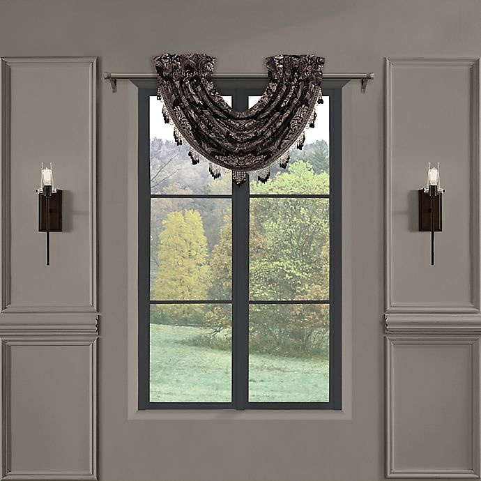 slide 4 of 5, J. Queen New York Windam Window Waterfall Valance - Black, 1 ct