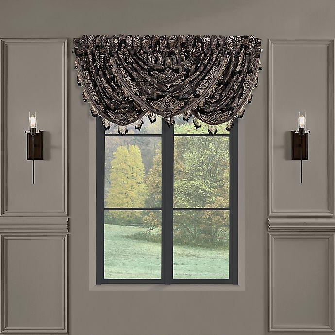 slide 1 of 5, J. Queen New York Windam Window Waterfall Valance - Black, 1 ct