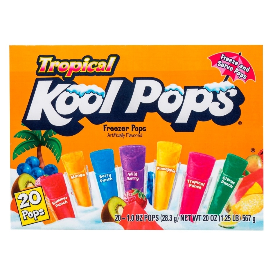 slide 1 of 1, Kool Pops Freezer Bars Tropical, 1 ct