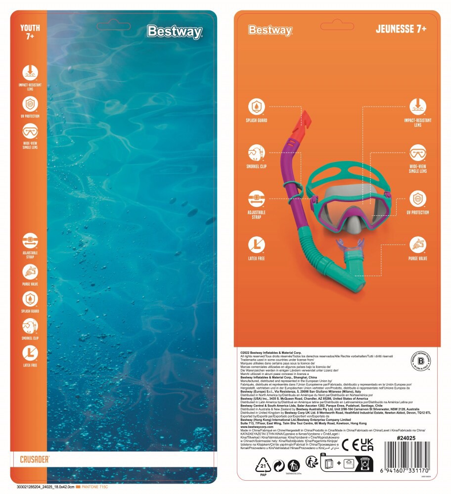 slide 2 of 2, Bestway Crusader Snorkel Mask, 1 ct
