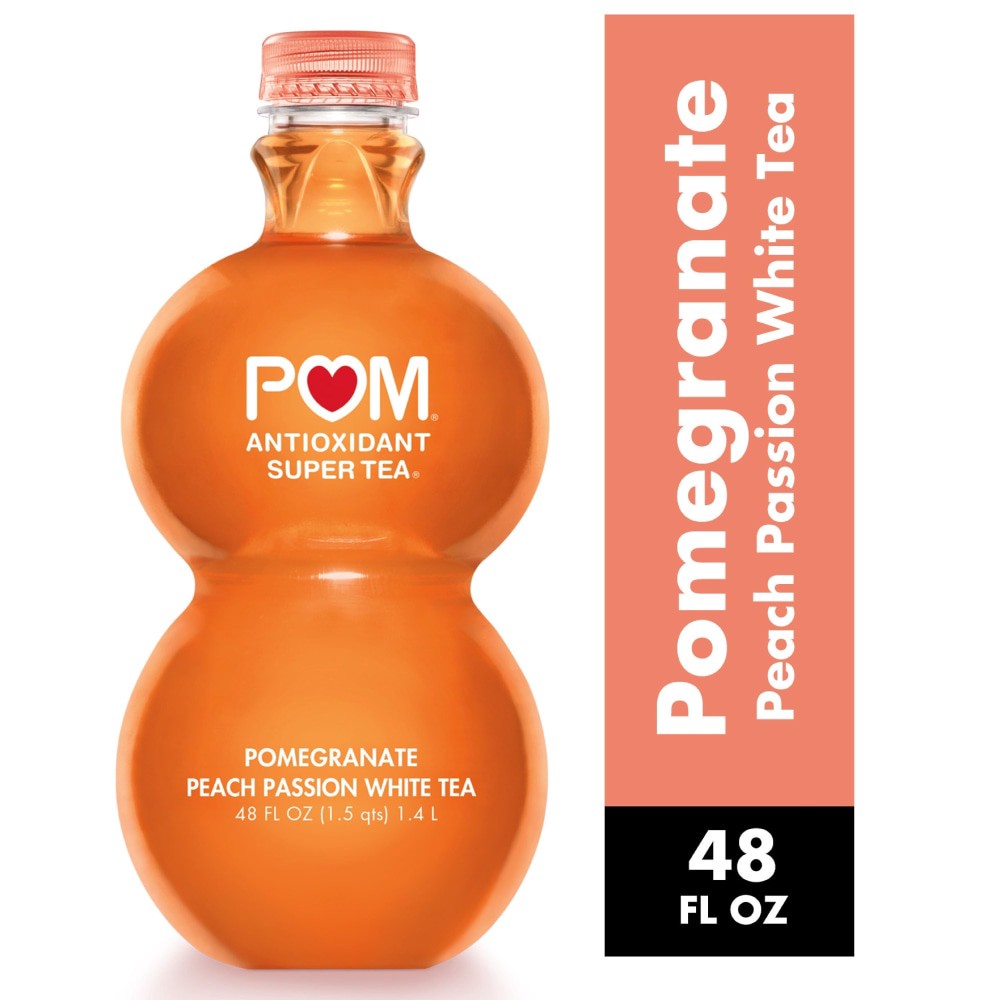 slide 6 of 6, POM Super Tea, POMegranate Peach Passion White Tea, 48 Ounce, 48 oz