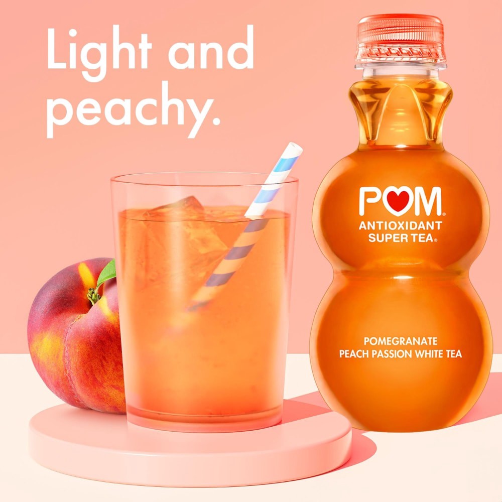 slide 4 of 6, POM Super Tea, POMegranate Peach Passion White Tea, 48 Ounce, 48 oz