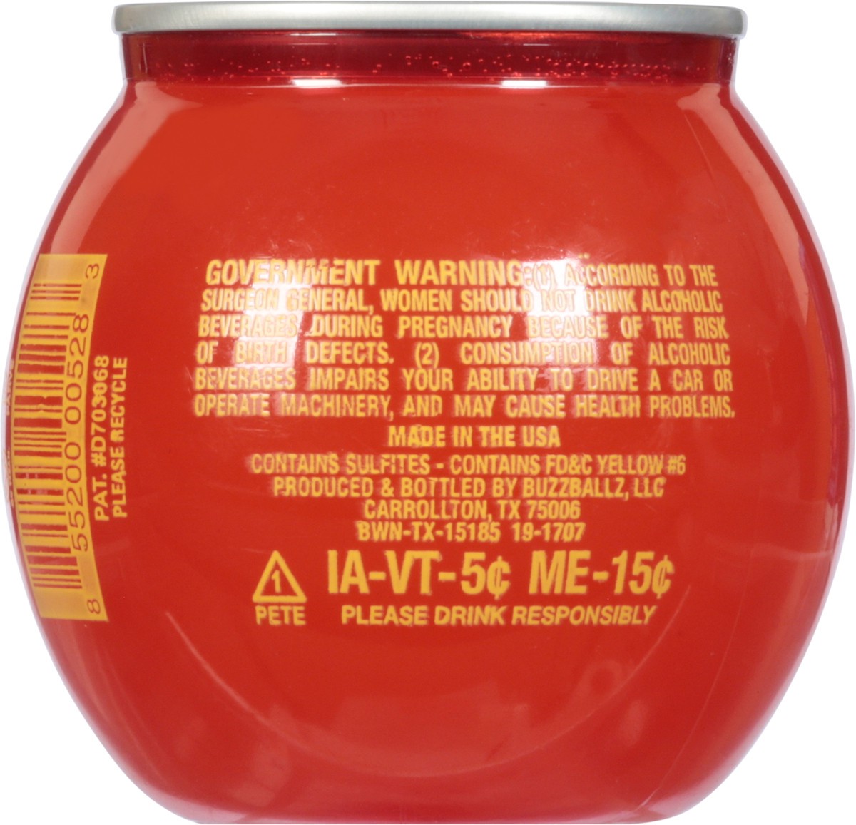 slide 7 of 11, BuzzBallz Peach Chiller Chillers 187 ml, 187 ml