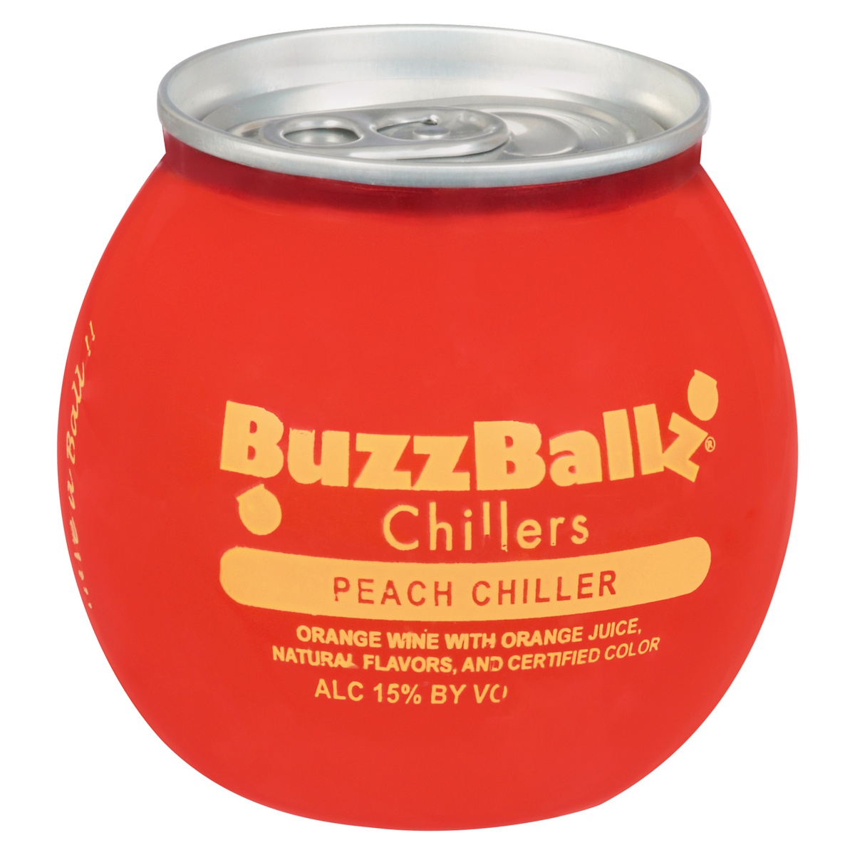 slide 1 of 1, Buzzballz Chillers Peach Chiller Orange Texas Wine Based Cocktail, 187 ml