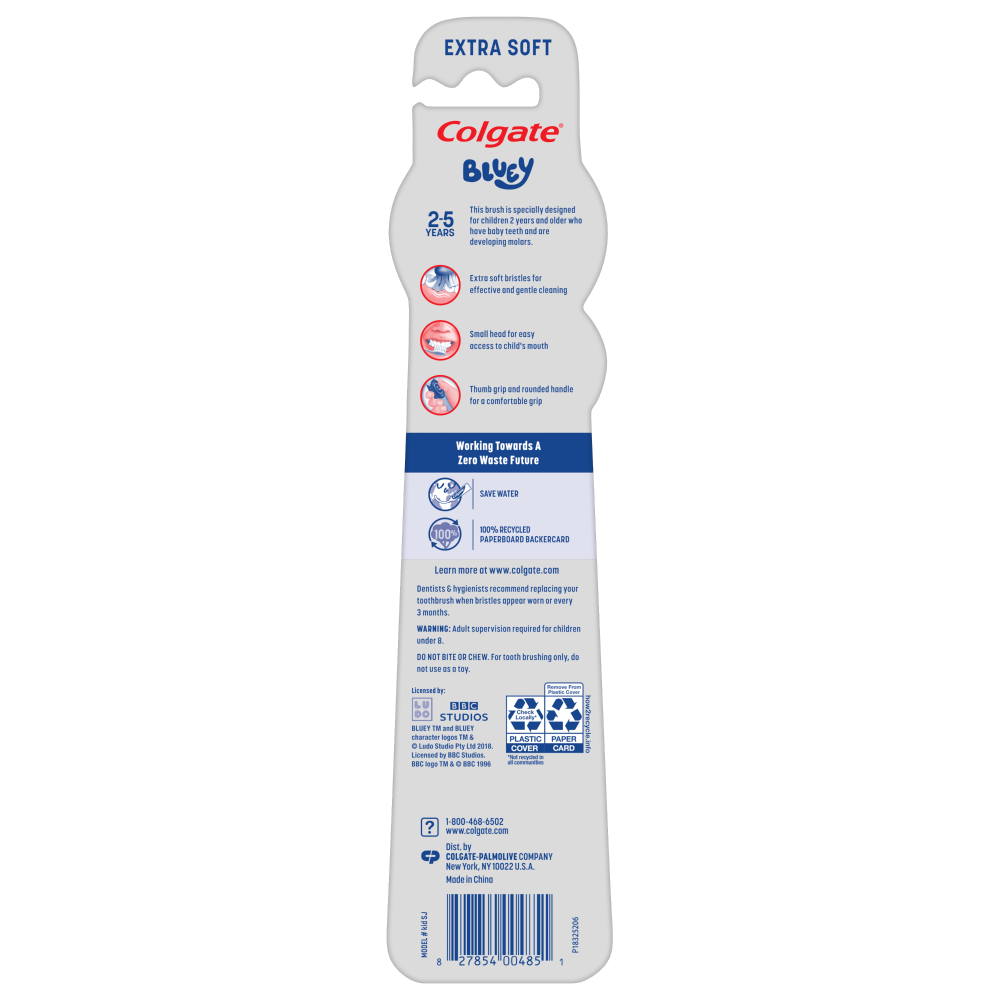 slide 2 of 3, Colgate Kids toothbrush, Bluey toothbrush for kids, manual toothbrush for kids, 2 ct
