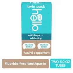 Hello® Antiplaque + Whitening Fluoride Free Toothpaste
