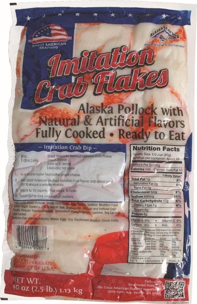 slide 1 of 1, Fresh Imitation Crab Flakes, 2.5 lb