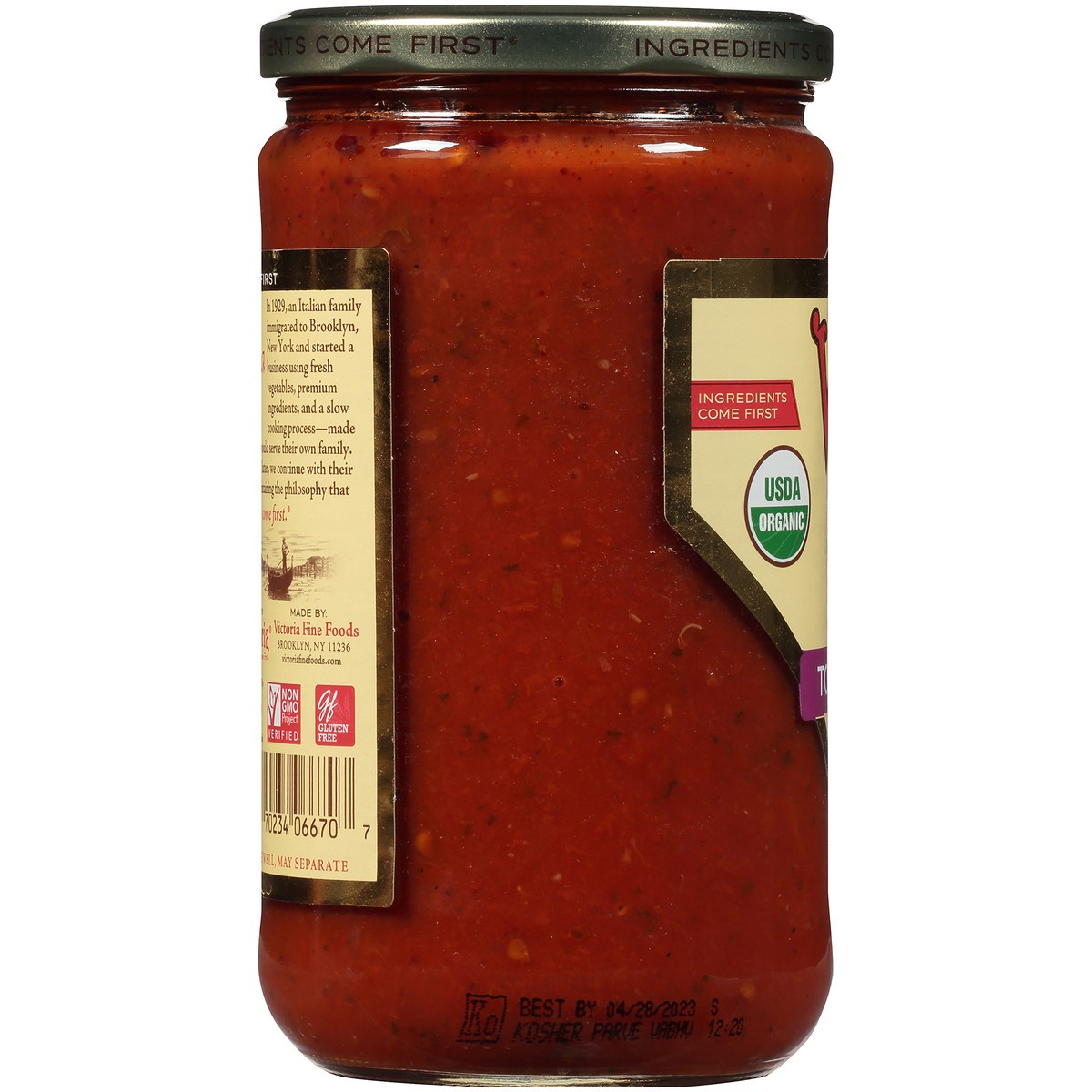 slide 6 of 7, Victoria Organic Tomato Herb Sauce 24 oz. Jar, 24 oz