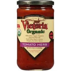 Victoria Organic Tomato Herb Pasta Sauce, Gluten Free, Kosher, 24 oz