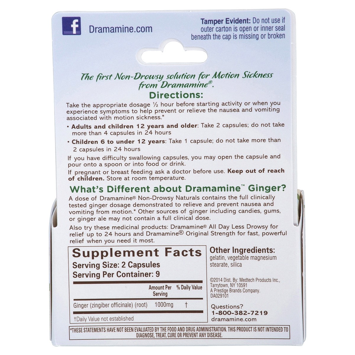 slide 2 of 5, Dramamine From the Makers of Dramamine, Advanced Herbals Motion Sickness Relief - Non-Drowsy, Naturals With Ginger, 18 Count, 18 ct