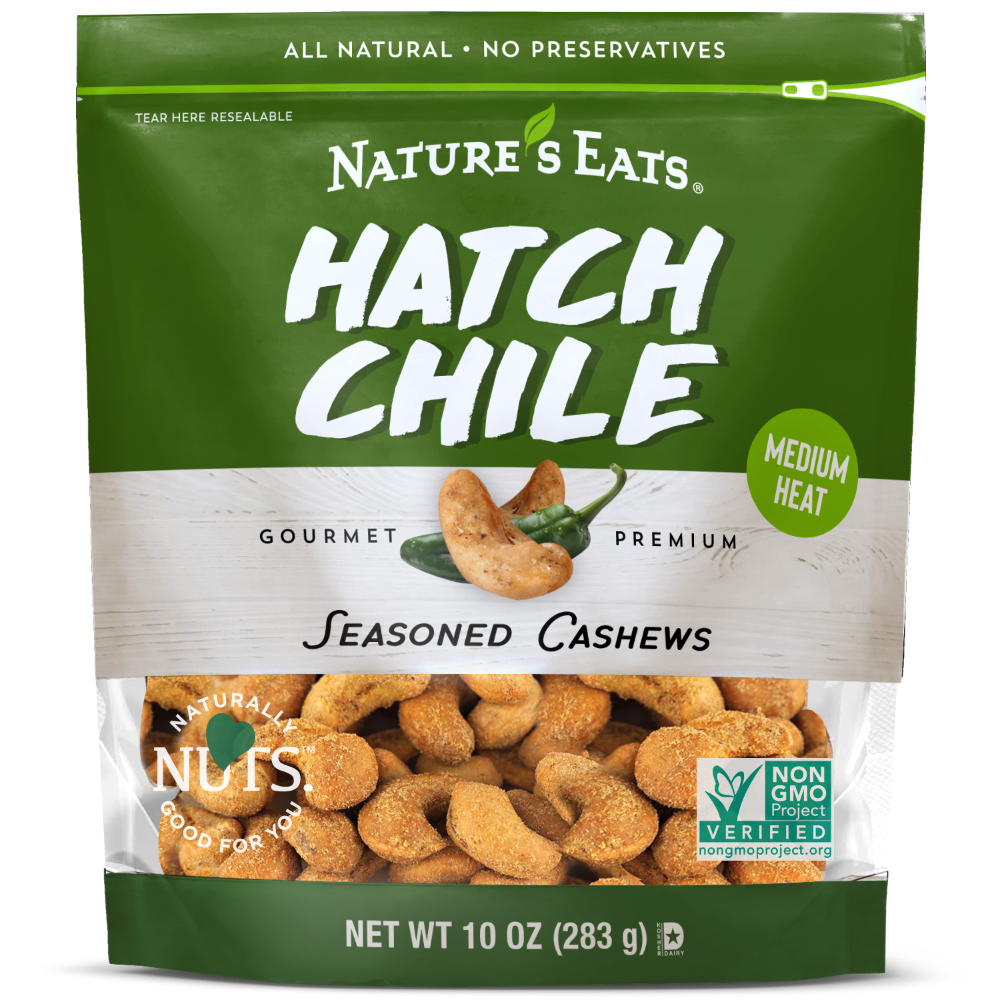 slide 2 of 2, Nature's Eats Hatch Chili Seasoned Whole Cashews, 10 Oz., 1 ct