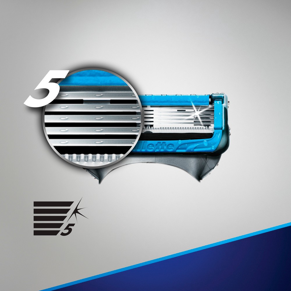 slide 9 of 10, Fusion5 ProGlide Chill Razor Refills, 8 Razor Cartridges for Flexball Handle, 5-Blade Razor Blades, 2x Cooling Lubrication, 8 ct