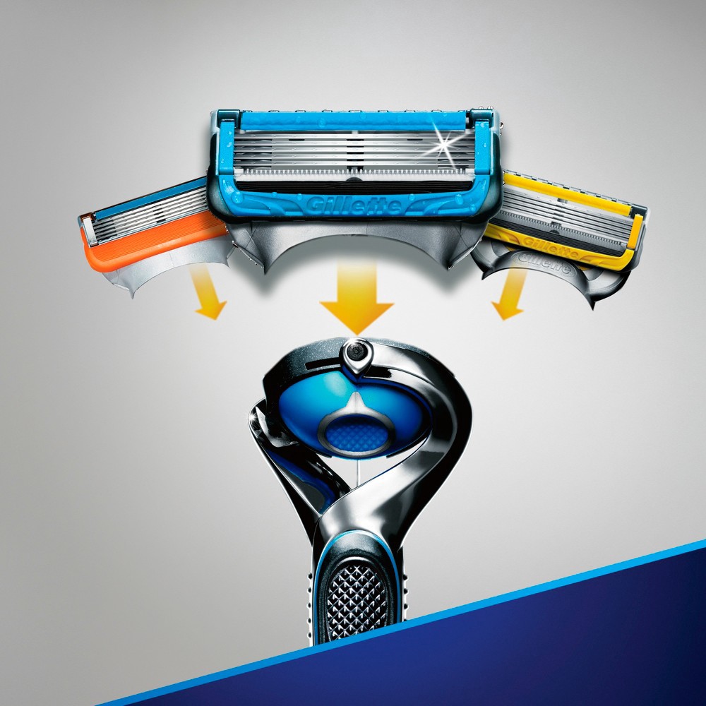 slide 2 of 10, Fusion5 ProGlide Chill Razor Refills, 8 Razor Cartridges for Flexball Handle, 5-Blade Razor Blades, 2x Cooling Lubrication, 8 ct