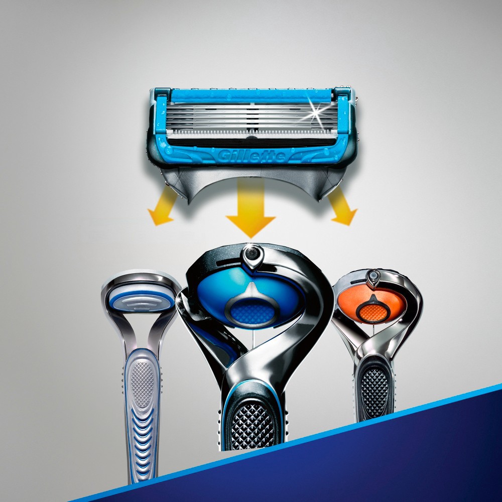 slide 8 of 10, Fusion5 ProGlide Chill Razor Refills, 8 Razor Cartridges for Flexball Handle, 5-Blade Razor Blades, 2x Cooling Lubrication, 8 ct