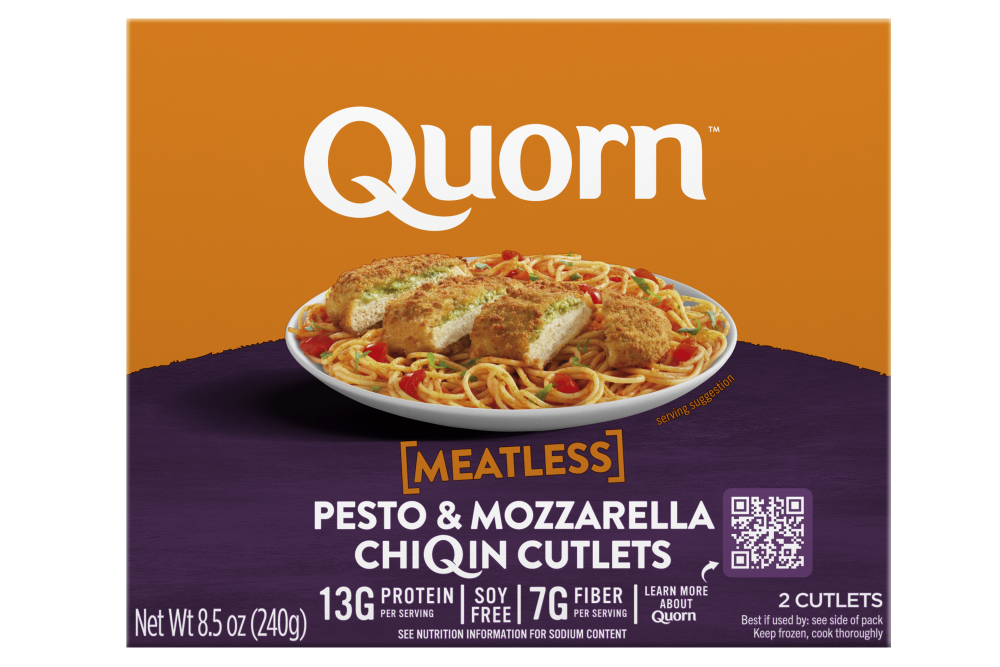 slide 2 of 2, Quorn Meatless Pesto & Mozzarella Cutlets, 8.5 oz