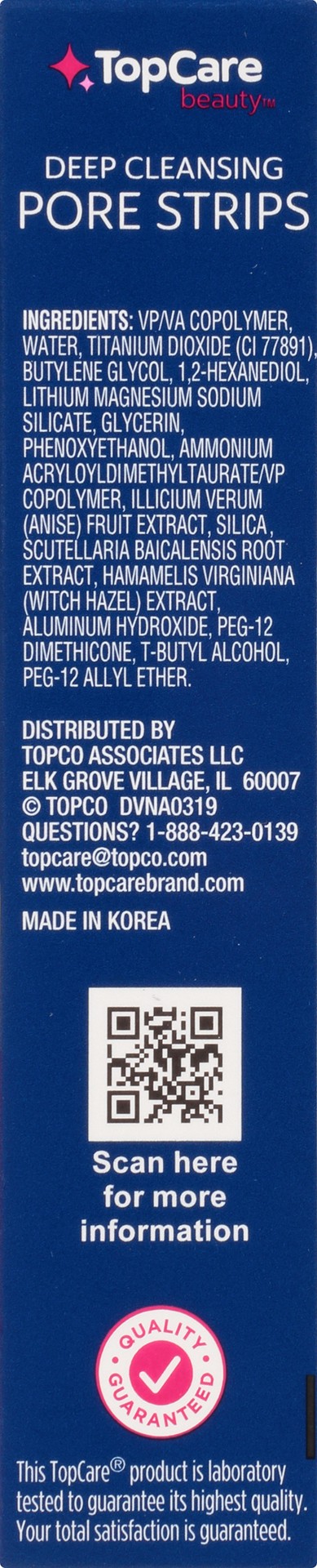 slide 3 of 6, TopCare Beauty Deep Cleansing Pore Strips 8 ea, 8 ct