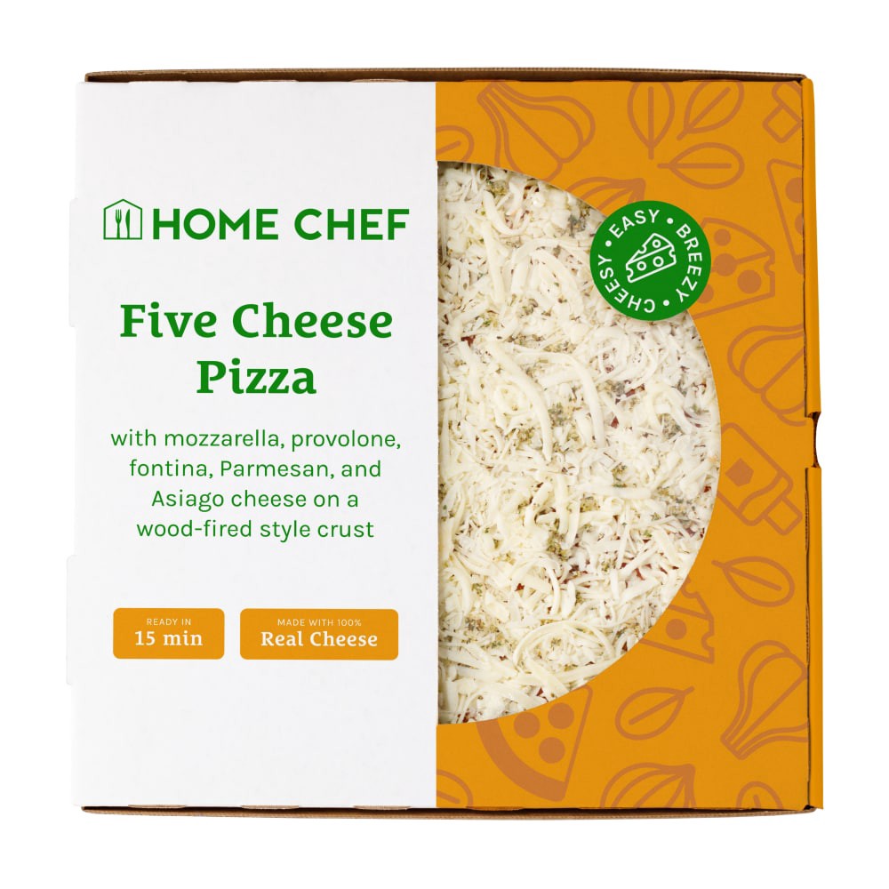 slide 3 of 4, Home Chef Oven Ready Entree Five Cheese Pizza, 21.5 oz