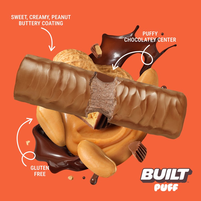 slide 2 of 3, Built Puff Peanut Butter Cup Protein Bar 1.41 oz, 1.41 oz