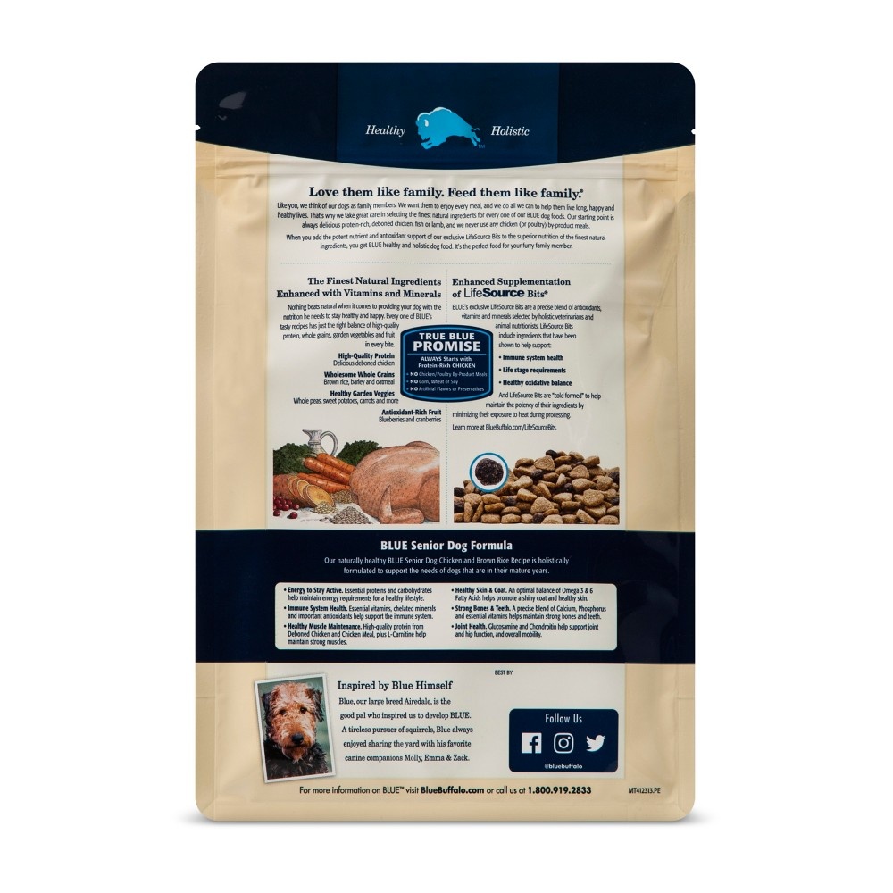 slide 2 of 2, Blue Buffalo Senior Chicken & Brown Rice Dog Food, 3 lb