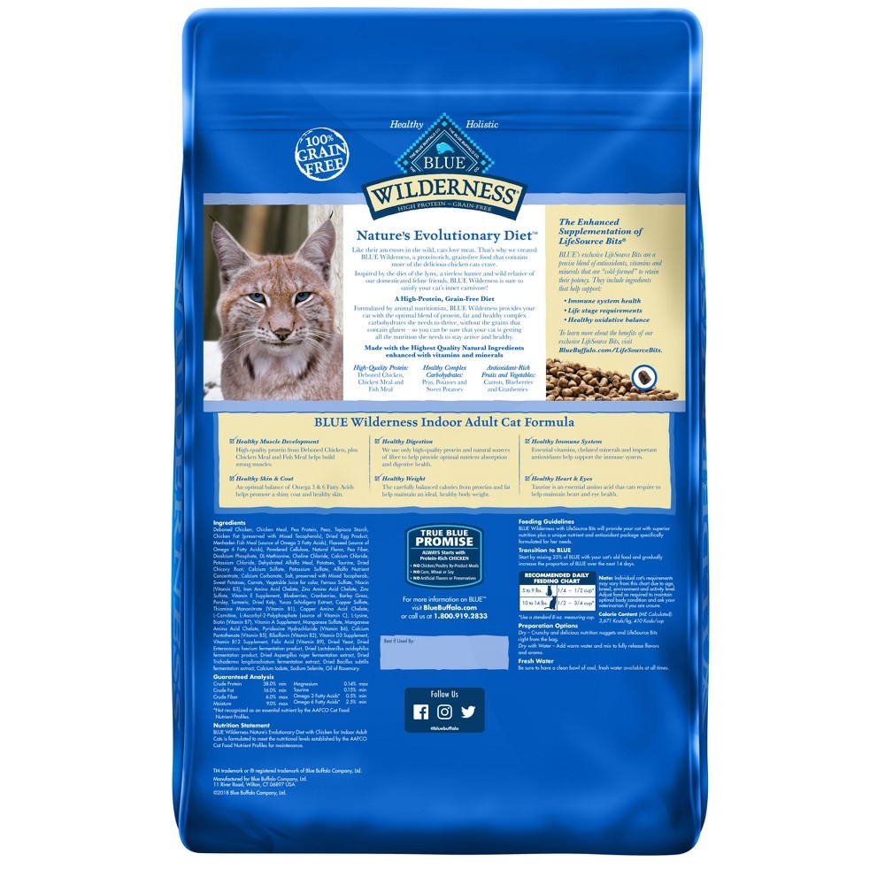 slide 2 of 2, Blue Buffalo Wilderness High Protein Natural Adult Indoor Dry Cat Food with Chicken - 9.5lbs, 9.5 lb