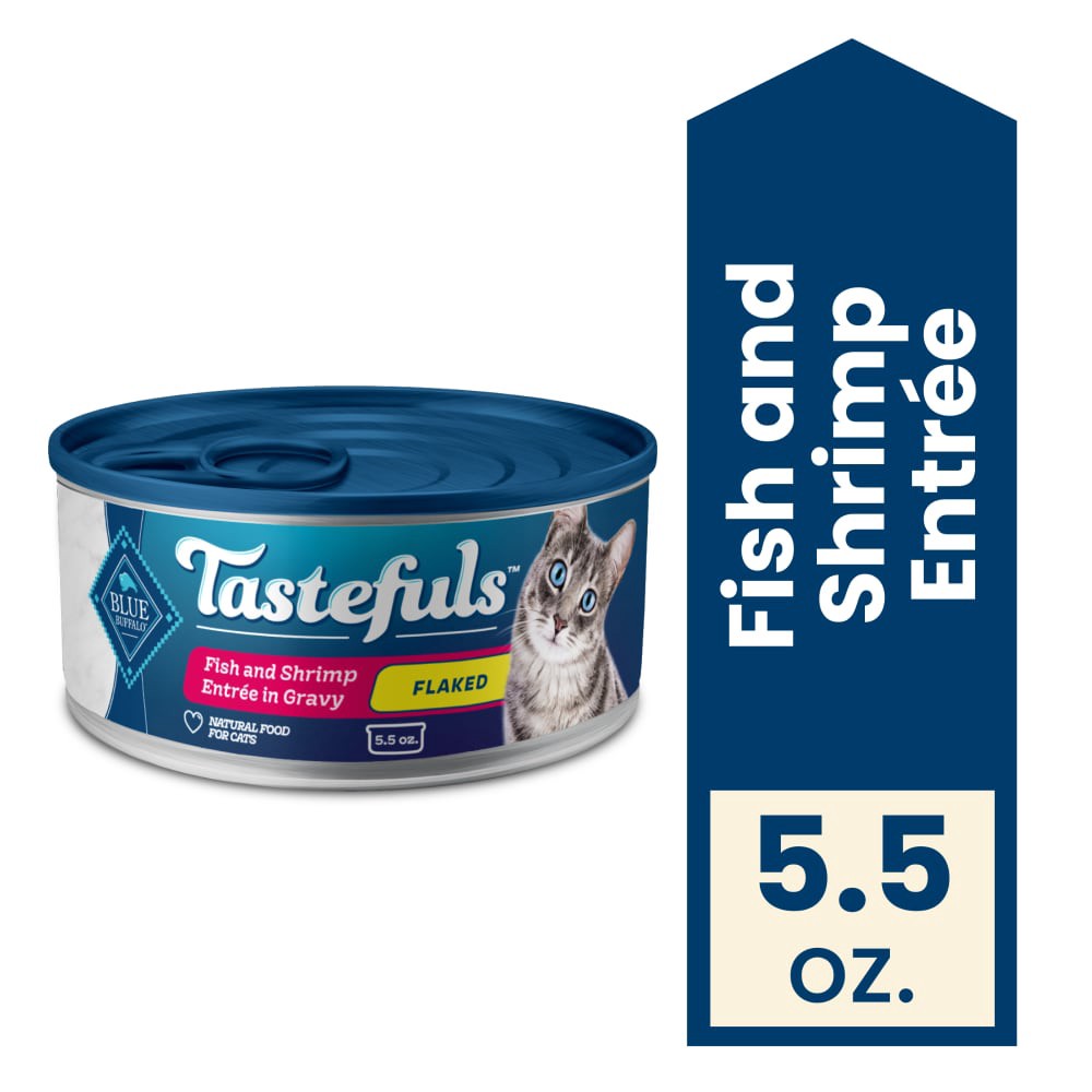 slide 5 of 6, Blue Buffalo Tastefuls Wet Cat Food, Fish & Shrimp, 5.5 oz