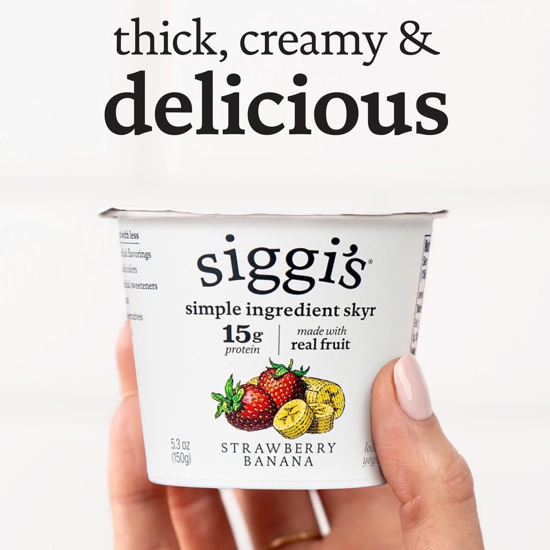 slide 4 of 6, Siggi's Low-Fat Icelandic Strained Skyr Yogurt - Strawberry Banana, 5.3 oz
