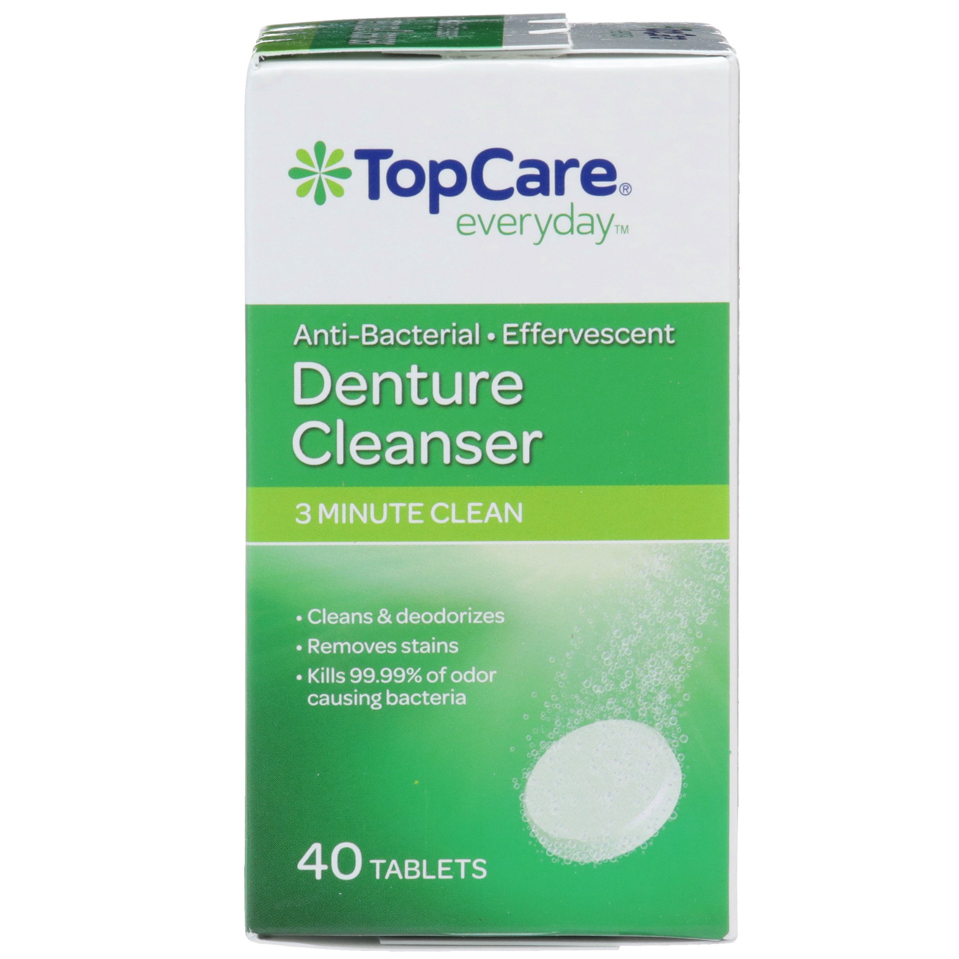 slide 3 of 6, Top Care Denture Cleanser Tablets Double Action 40Ct, 40 ct