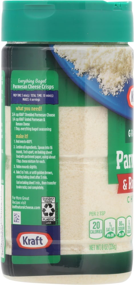 slide 3 of 4, Kraft Grtd Parm Romano, 8 oz
