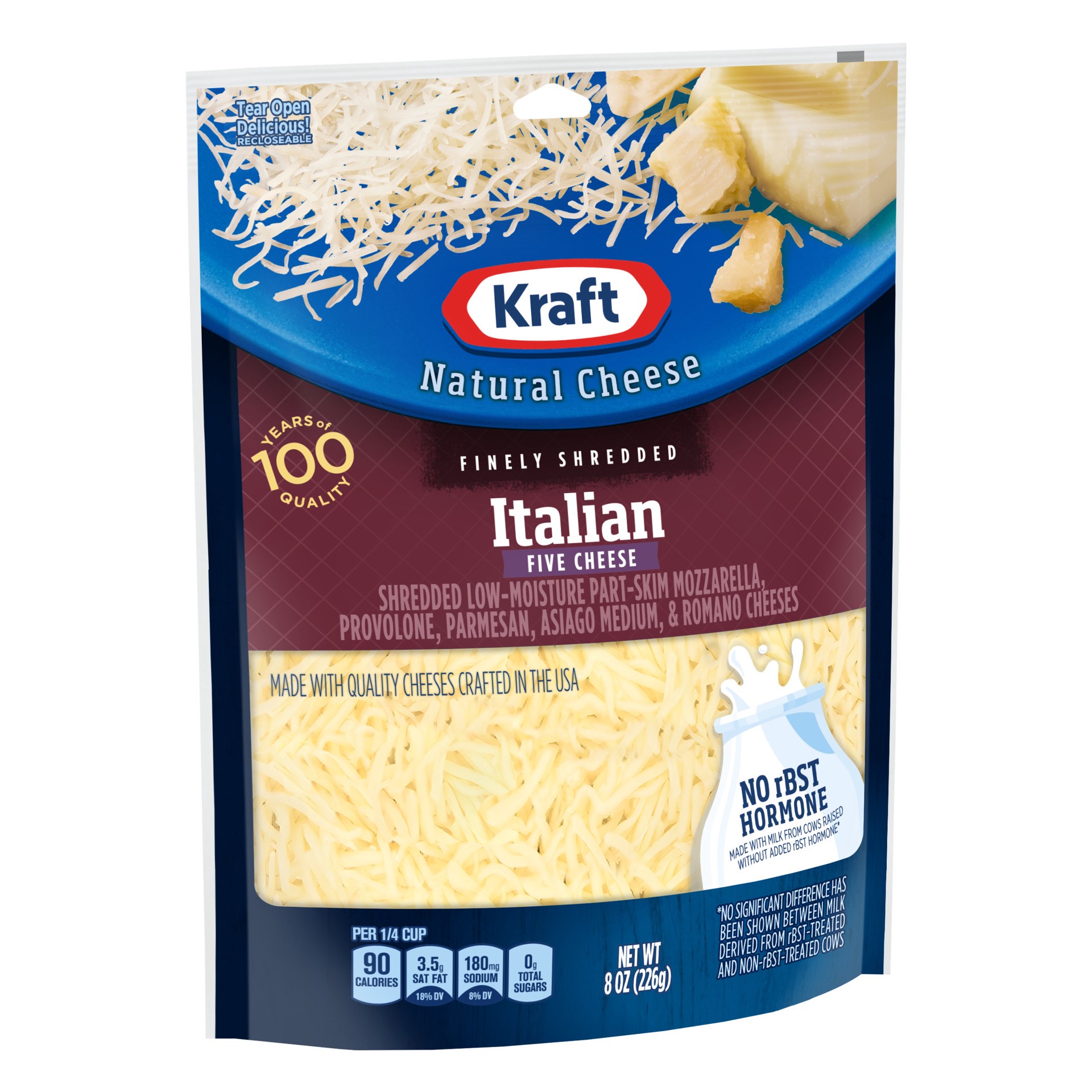 slide 5 of 6, Kraft Italian Five Cheese Shredded Cheese, 8 oz Bag, 8 oz