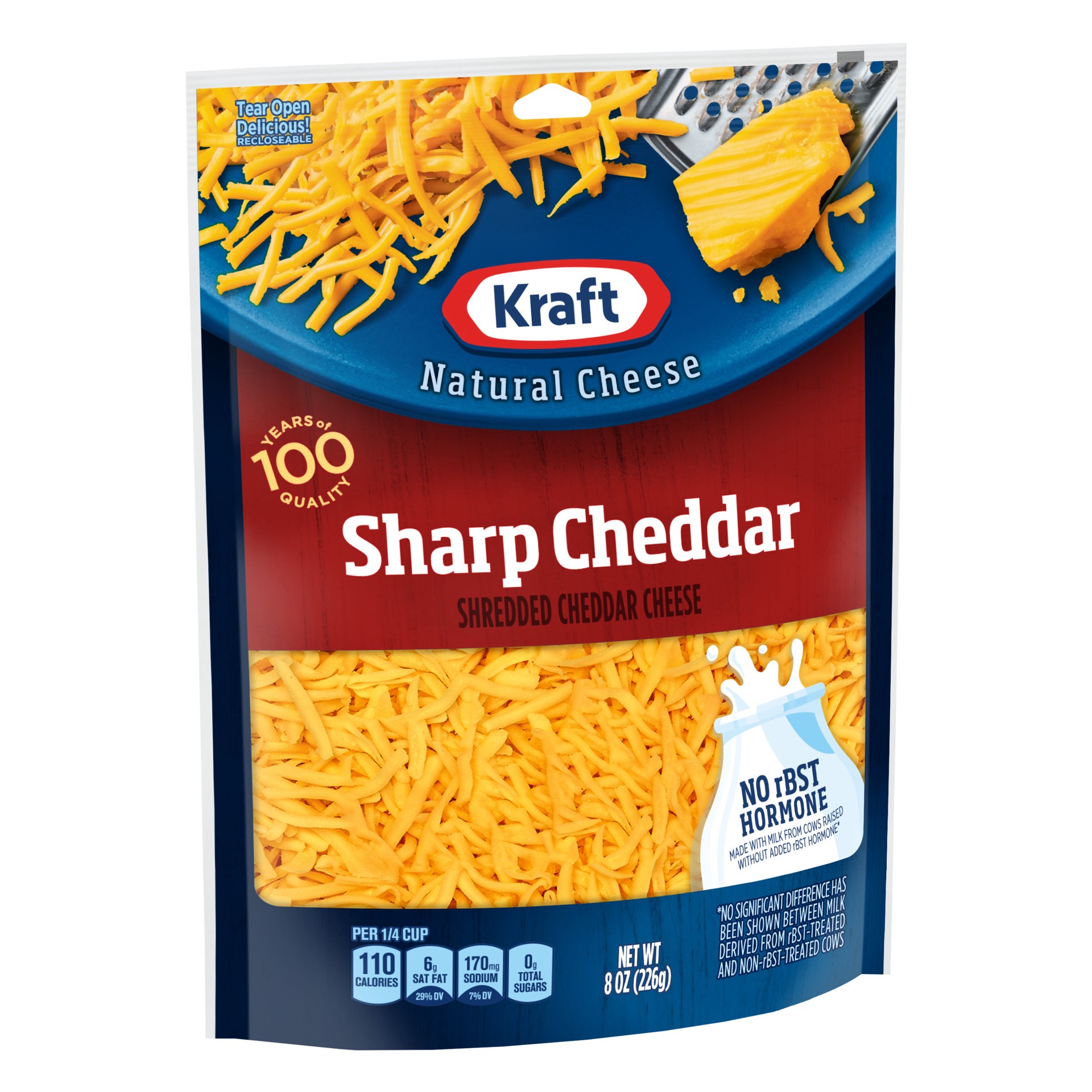 slide 3 of 6, Kraft Sharp Cheddar Shredded Cheese, 8 oz Bag, 8 oz
