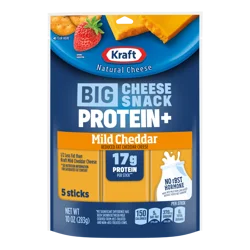 Kraft Reduced Fat Cheddar Protein Big Stick Bag, 10 oz