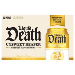 Liquid Death Unsweet Reaper Tea Cans, 6 pk / 12 fl oz