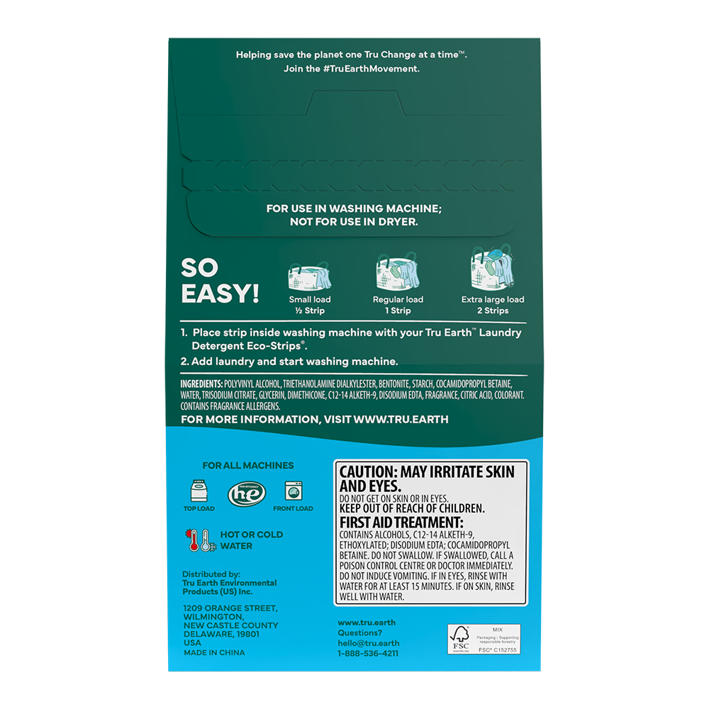 slide 2 of 2, Tru Earth In Wash Fresh Linen Fabric Softener Sheets 50 Each, 50 ct