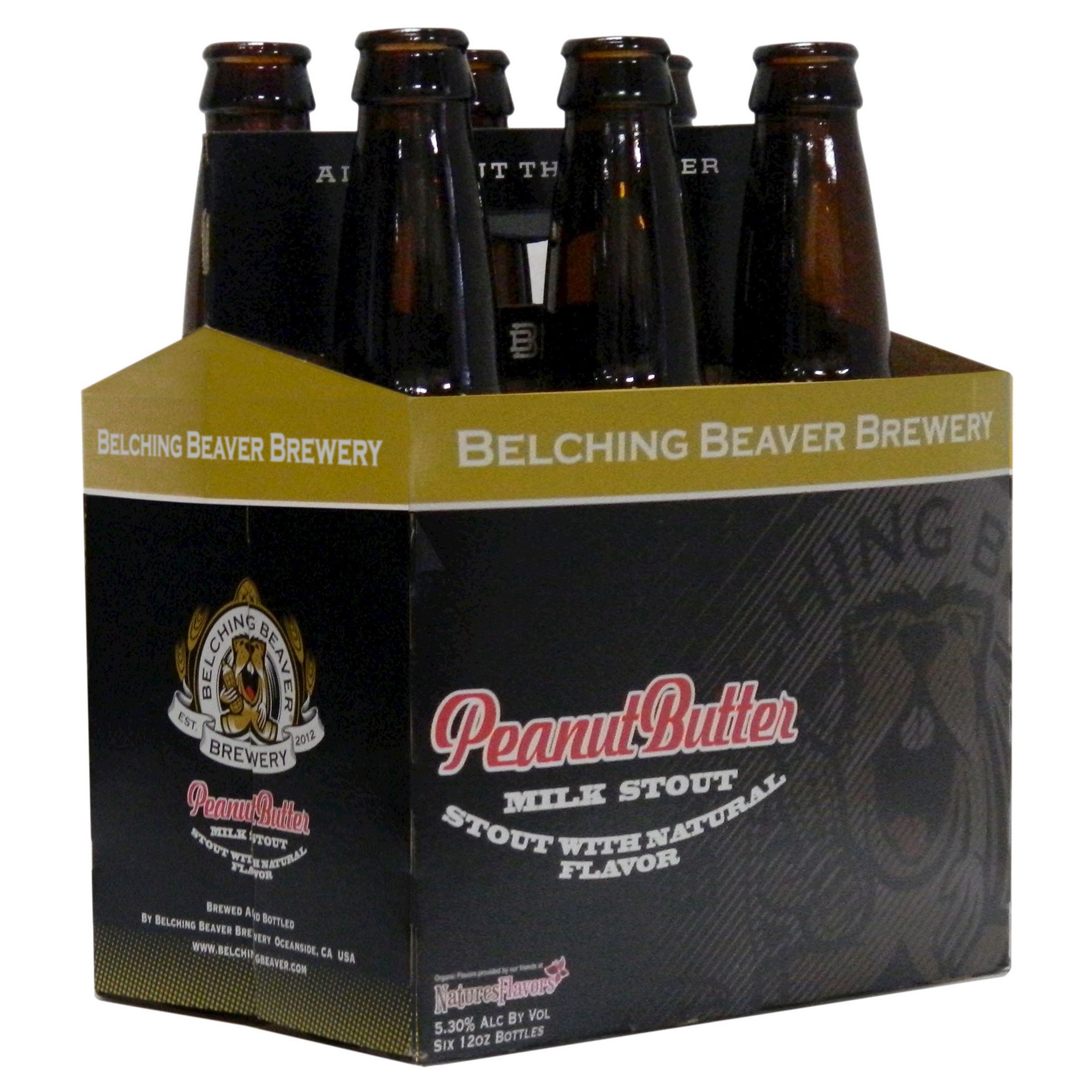 slide 1 of 4, Belching Beaver Peanut Butter Milk Stout Bottles, 6 ct; 12 oz