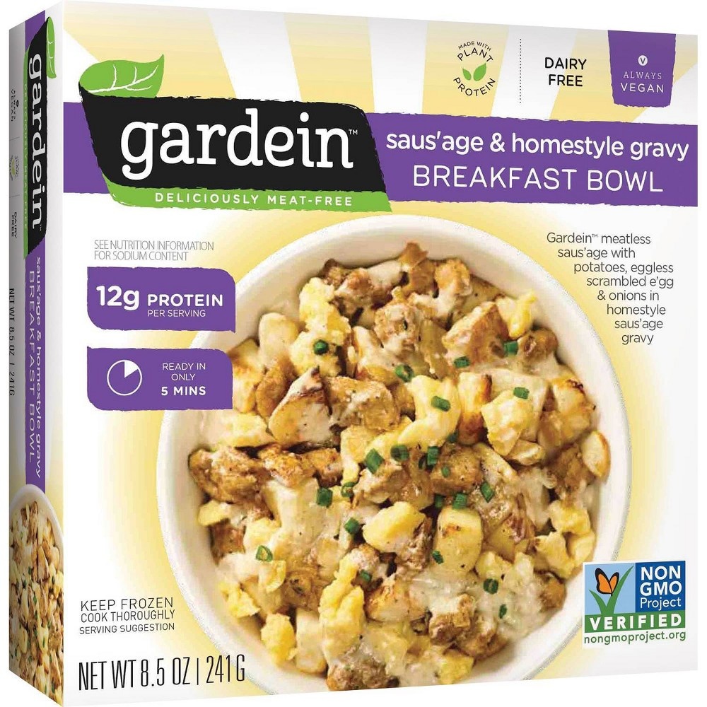 slide 2 of 3, Gardein Saus'Age & Homestyle Gravy Breakfast Bowl, 8.5 oz