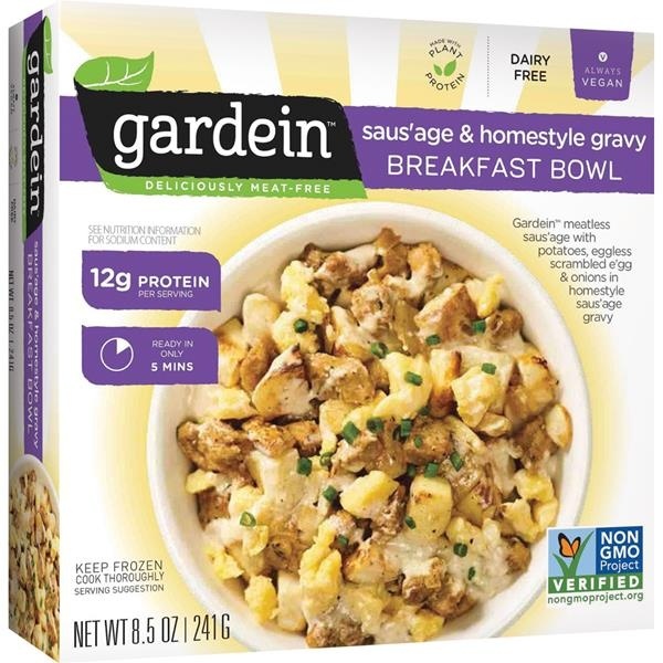 slide 1 of 3, Gardein Saus'Age & Homestyle Gravy Breakfast Bowl, 8.5 oz