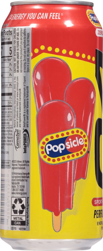 slide 5 of 5, C4 Sport Performance Cherry Popsicle Energy Drink, 16 fl oz can, 16 fl oz