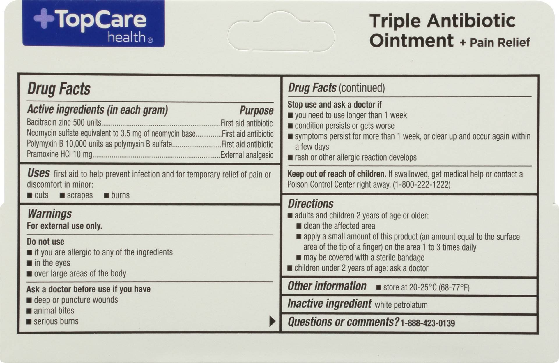 slide 4 of 6, TopCare Health Maximum Strength Triple Antibiotic Ointment + Pain Relief 1 oz, 1 oz