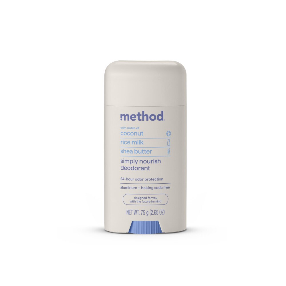 slide 3 of 5, Method Simply Nourish Deodorant Stick Coconut, Rice Milk & Shea Butter, 2.65 fl oz