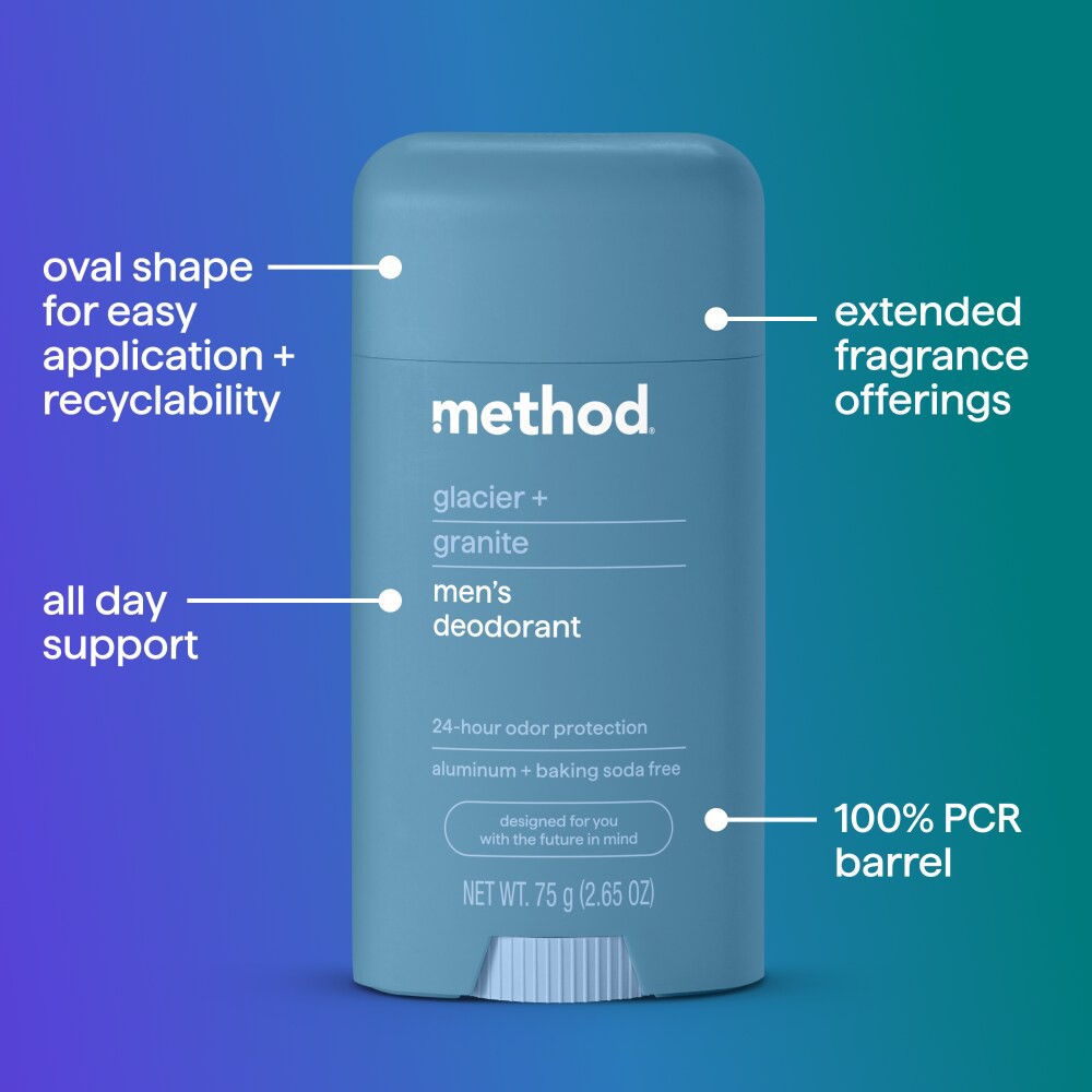slide 4 of 5, method Deodorant, Glacier + Granite, 2.65 oz, 2.65 oz