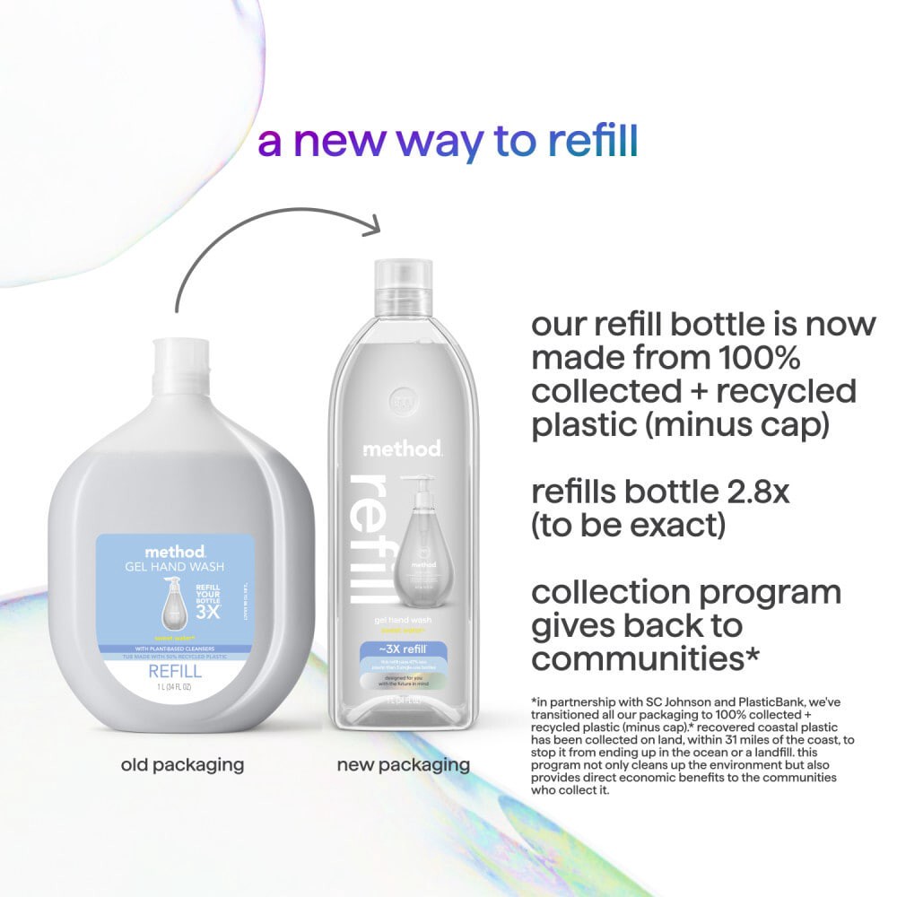 slide 2 of 4, Method® Foaming Hand Wash Refill Sweet Water, 34 fl oz