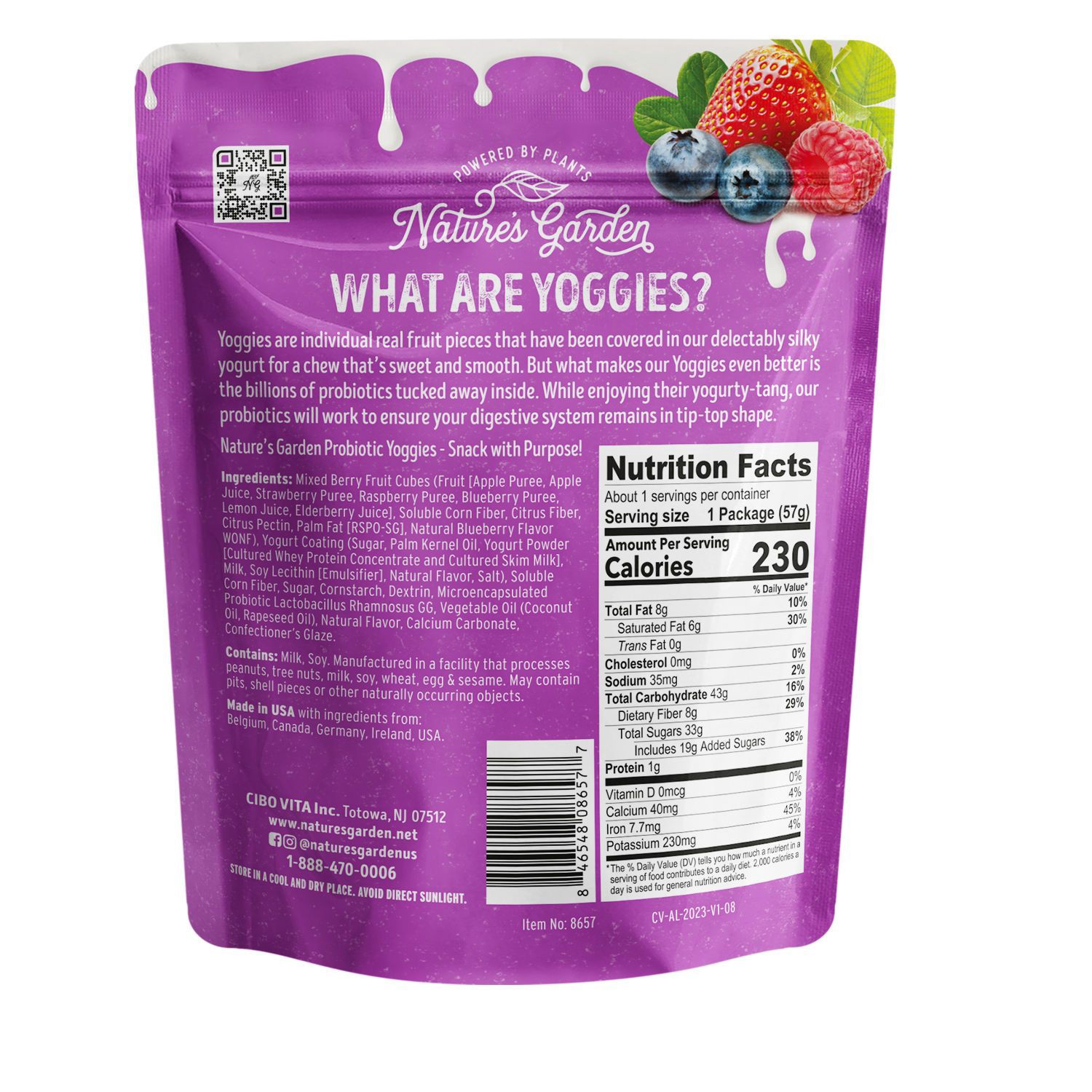 slide 4 of 5, NATURES GARDEN Nature's Garden Probiotic Mixed Berry Yoggies, 2 Oz, 2 oz