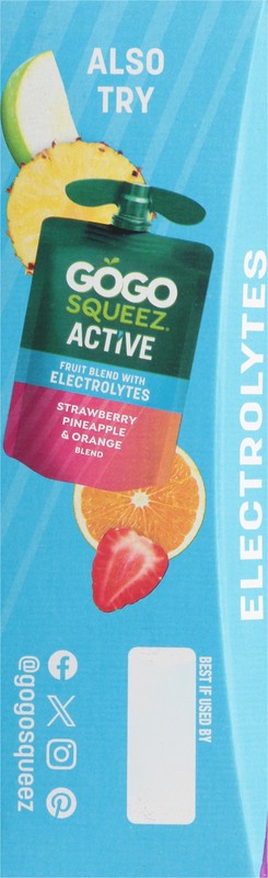 slide 4 of 5, GoGo squeeZ Cherry Raspberry & Lime Fruit Blend with Electrolytes 4 - 3.9 oz Pouches, 4 ct