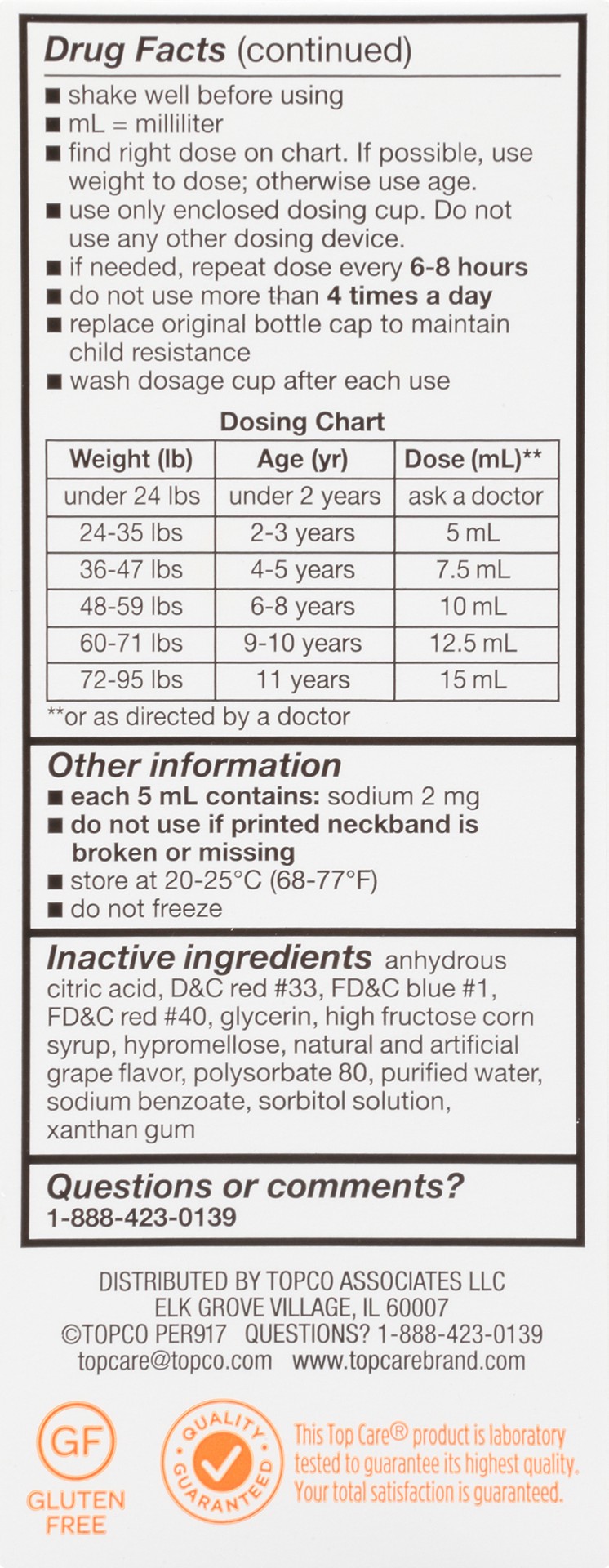 slide 6 of 6, TopCare Childrens Ibuprofen Grape, 4 oz