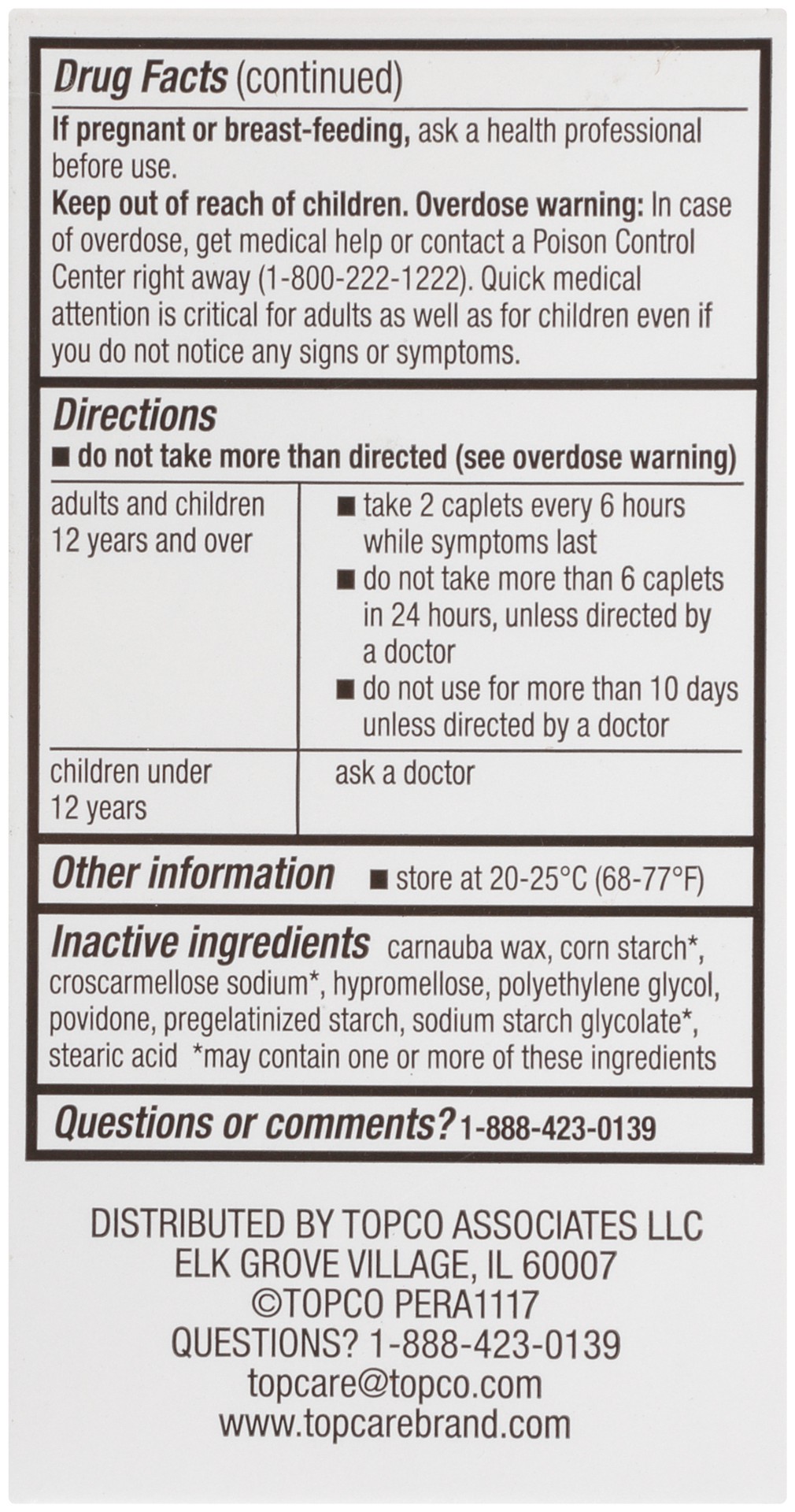 slide 6 of 6, TopCare Health Extra Strength For Adults 500 mg Pain Relief 100 Caplets, 100 ct