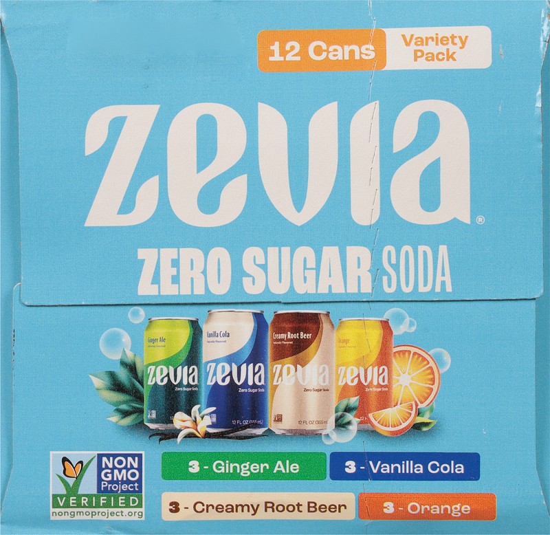 slide 3 of 5, Zevia Zero Sugar Assorted Soda Variety Pack 12 - 12 fl oz Cans, 12 ct