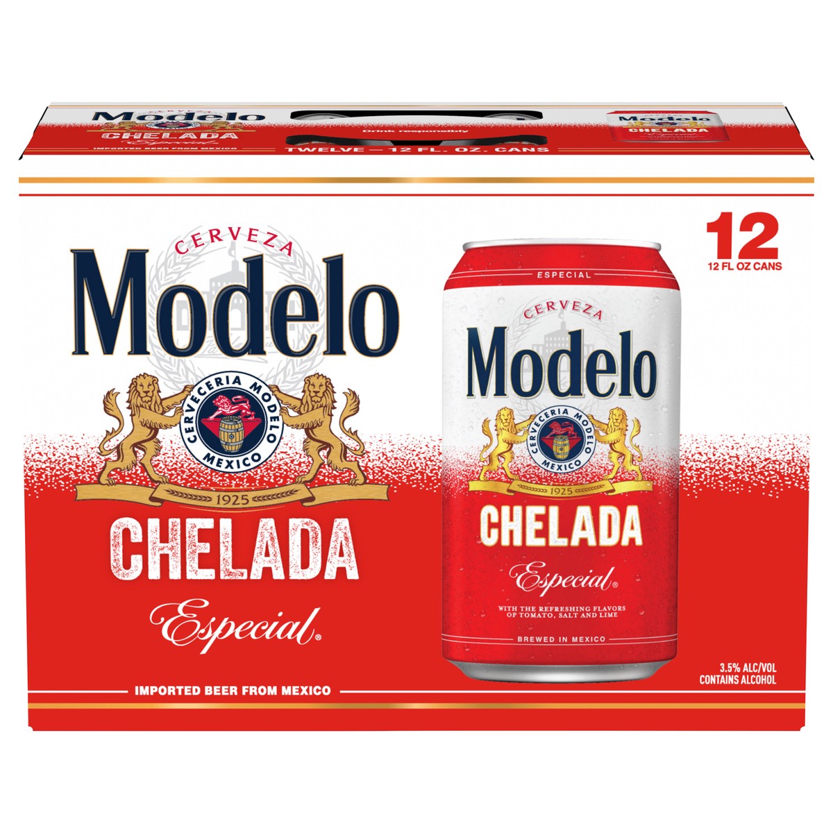 slide 1 of 9, Modelo Chelada Especial Mexican Import Flavored Beer, 12 pk 12 fl. oz. Cans, 3.5% ABV, 12 ct; 12 oz