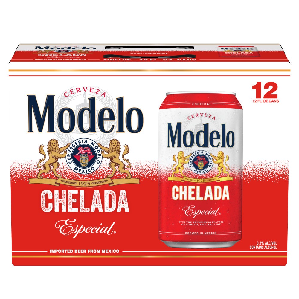 slide 1 of 9, Modelo Chelada Especial Mexican Import Flavored Beer, 12 pk 12 fl oz Cans, 3.5% ABV, 144 fl oz