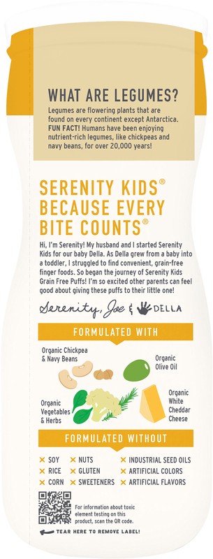 slide 3 of 5, Serenity Kids Grass Fed Cheddar & Cauliflower Spinach Grain Free Puffs, 1.5oz, 1.5 oz
