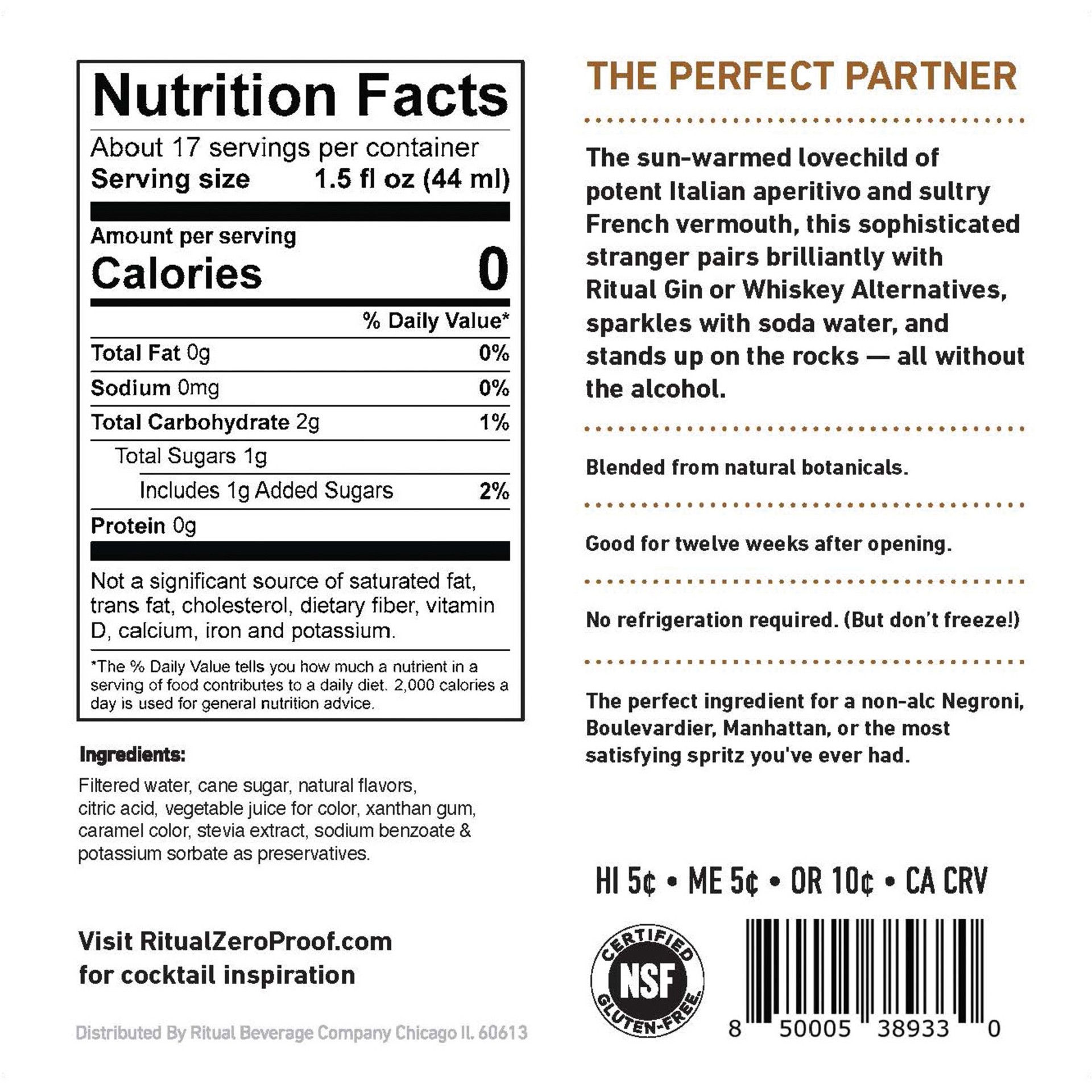 slide 2 of 5, Ritual Zero Proof Aperitif, 750 ml
